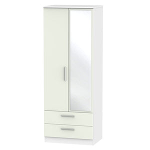 Tall 2ft6in 2 Drawer Mirror Robe