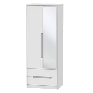 MON082 Tall 2ft6in 2 Drawer Mirror Robe