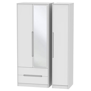 MON142 Tall Triple 2 Drawer Mirror Robe