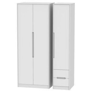 MON160 Tall Triple Plain + Drawer Robe