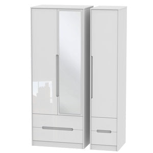 Tall Triple 2 Drawer Mirror+ Drawer Robe
