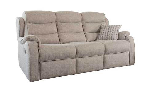 Double Power Recliner 3 Seater Sofa with button switches - Single Motors