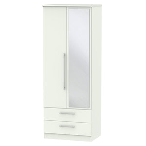 SHE082 Tall 2ft6in 2 Drawer Mirror Robe