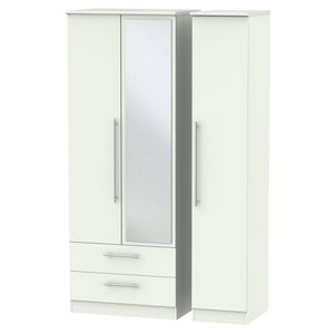 SHE142 Tall Triple 2 Drawer Mirror Robe