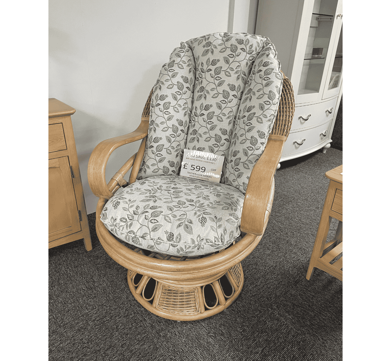 Ex-Display Bari Cane Swivel Chair