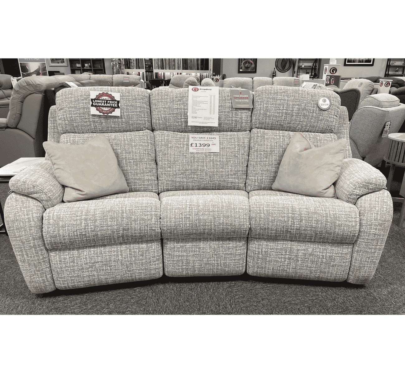 Ex-Display Kingsbury 3 Seat Curved Sofa