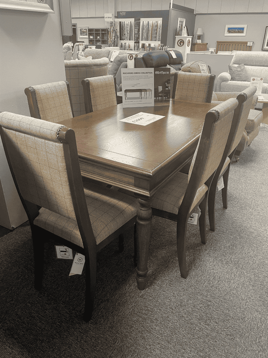 Ex-Display Old Charm Extending Dining Table & 6 Chairs