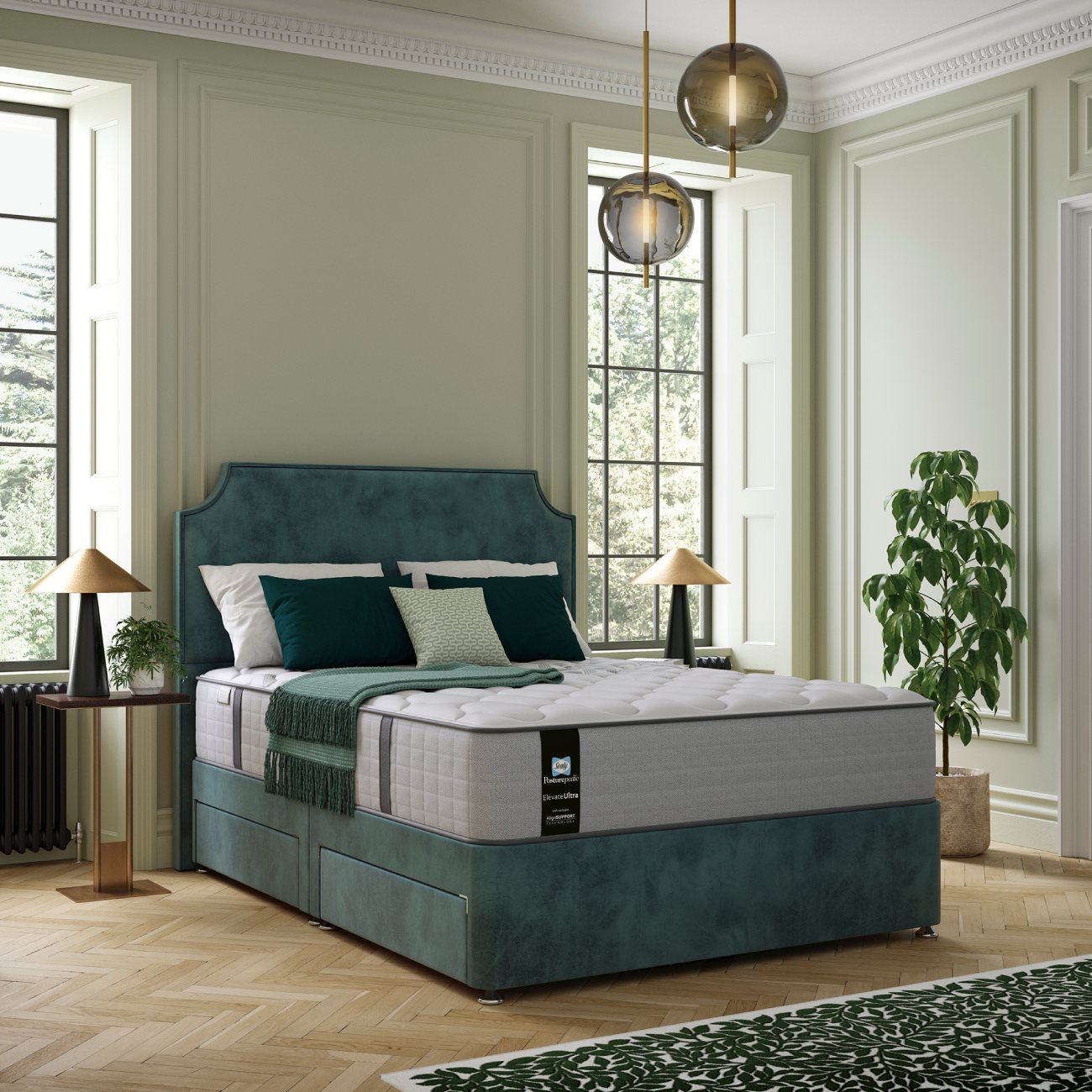 Sealey Franklin Kingsize Bed - 2 Drawer Divan Set