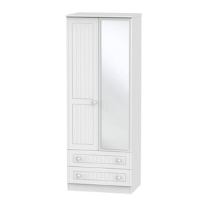 WAR082 Tall 2ft6in 2 Drawer Mirror Robe