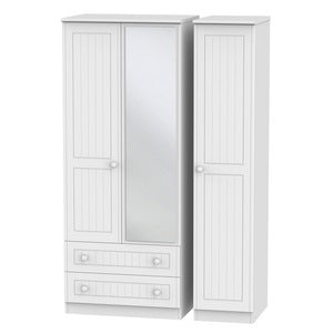 WAR132 Triple 2 Drawer Mirror Robe
