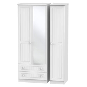 WAR142 Tall Triple 2 Drawer Mirror Robe