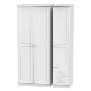 WAR150 Triple Plain + Drawer Robe