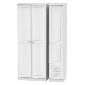 WAR160 Tall Triple Plain + Drawer Robe